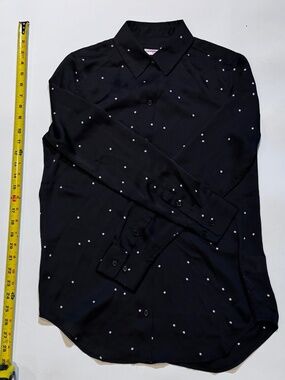 Equipment Femme Black Star-Print Button-Down Blouse Women's XS